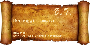 Borhegyi Tamara névjegykártya